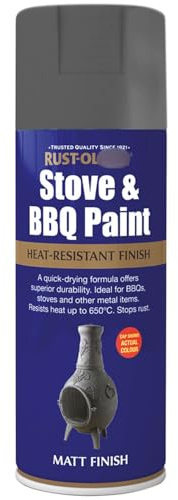 TIGHUP Stove & Bbq Spray Paint Cast Iron 400ml - Provides Rust Protection -durable, Corrosion Resistant - Interior and Exterior Use - Retains Colour and Finish Up to 650°C
