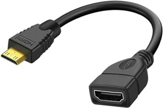 RYEAZIQI Mini HDMI to Female HDMI Extension Cable 90 Degree Elbow Adapter for TV Box/Stick Camera PS4 PS5 Xbox 4K 2K Converter Short Wire(Right Bend)