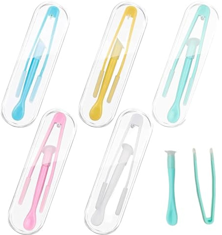 JRYXDS 5 Pcs Pinces A Lentilles De Contact, Pince À Épiler En Silicone, Ventouse Lentille Souples Et Rigides Pour Lentilles De Contact Avec Boîte Pour Voyage