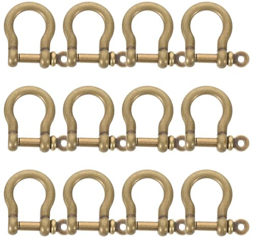 Veemoon 20pcs Handmade Key Chain Mini D Ring Shackles Jewelry Findings Screw Pin Horseshoe Buckle for Purse Zipper Lanyard DIY Craft Belt Clasps