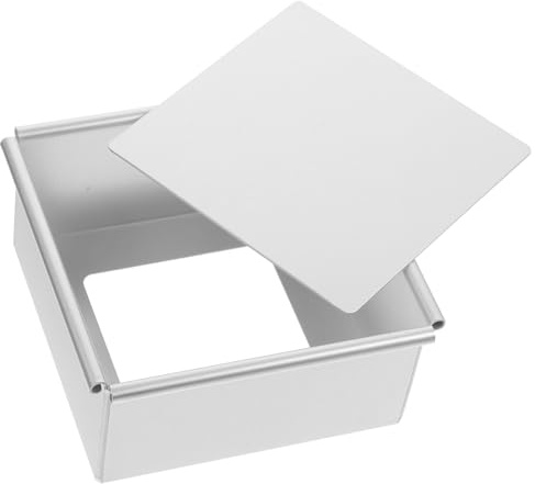 TOYANDONA Tortiera Quadrata 10 Cm in Lega di Alluminio con Fondo Rimovibile Antiaderente, Stampo per Dolci Resistente alla Corrosione per Cottura Domestica e Preparazione Cheesecake
