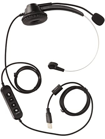 EIMSOAH Casque d'affaires Filaire avec Réduction du Bruit, Léger, USB, pour Téléphone, pour Le Bureau et la Maison, Noir