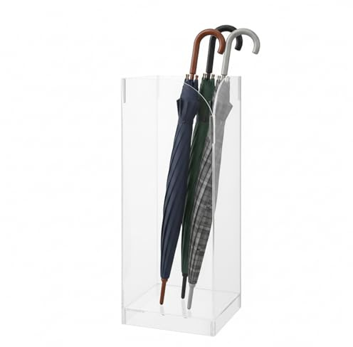 Kanbihao Supporto per ombrelli acrilico alto 50 cm, supporto trasparente per ombrelli, bastoni da passeggio e decorazioni, con base stabile per ingresso, corridoio, ufficio e appartamento