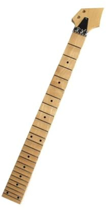 Wyvix Scalloped E-Gitarrenhals, 24 Bünde, Ahorngriffbrett, Hochglanzlackierung, Ersatzteil, DIY, 10-mm-Mechaniklöcher