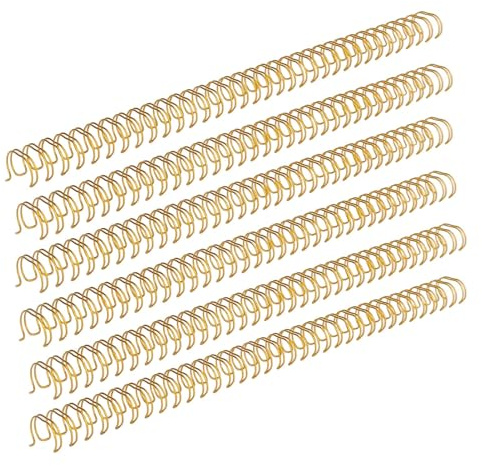 Qudinip Dubbelslinga Trådbindningsring Stark och Professionell 1/2 Tum Diameter för Dokumentorganisation 100 Ark Järn och Nylon (Guld)