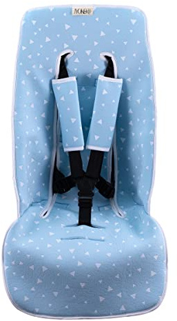 JYOKO KIDS Universal Matratze gepolsterten + Schutz des gepolsterten Geschirr für Kinderwagen (BLUE SPARKLES)