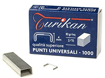 Turikan HK48-2/15-4mm-1S 1.000 Heftklammern Nummer 48 für PopArt Heftzange von Ugo Nespolo