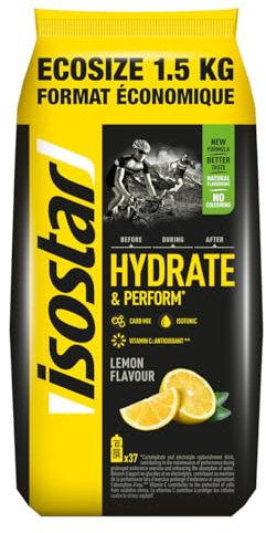 Isostar Hydrate & Perform - Geschmack: Zitrone - Pulver für Isotonische Energy Drinks - Reich an Vitaminen - Natürliches Aroma - Ohne Farbstoffe - 1 Packung Sparformat 1,5 kg
