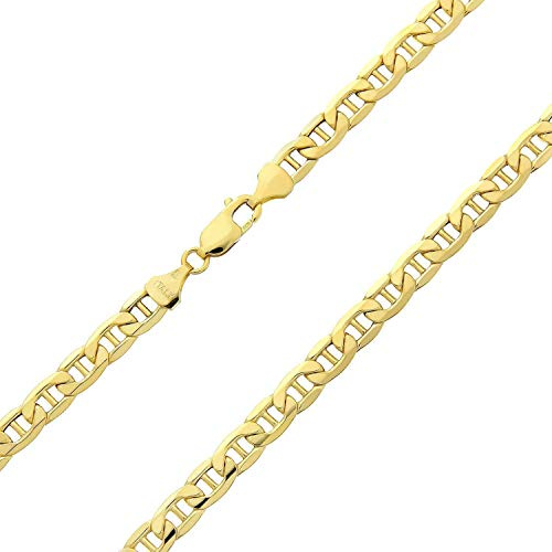 PRINS JEWELS 14 Karat / 585 Gold Italienisch Flach Mariner Kette Gelbgold - Breite 3.10 mm - Länge wählbar (40)