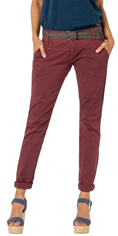Urban Surface Damen Chino Stoff-Hose mit Flecht-Gürtel