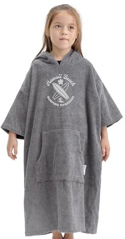 HOMELEVEL Badeponcho für Kinder und Teenager - Poncho Handtuch für Strand Schwimmbad - Surfponcho mit Kapuze - Bademantel für Jungen und Mädchen
