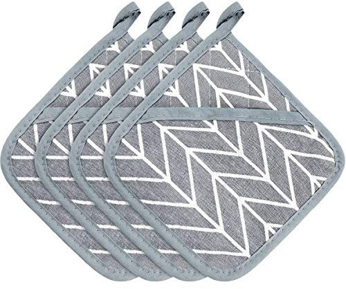 Patelai 4 Stücke Große Baumwoll Topflappen Ofen Handschuhe Set Hitzebeständige Topflappen Quadratischer Topflappen für Hause Küche