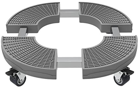 KELIXU Plant Caddy with Wheels Adjustable 15-20in, Heavy Duty Rolling Plant Stand 440lbs, Indoor Outdoor Large Plant Cart Dolly with Casters Plant Roller Tray, Gray