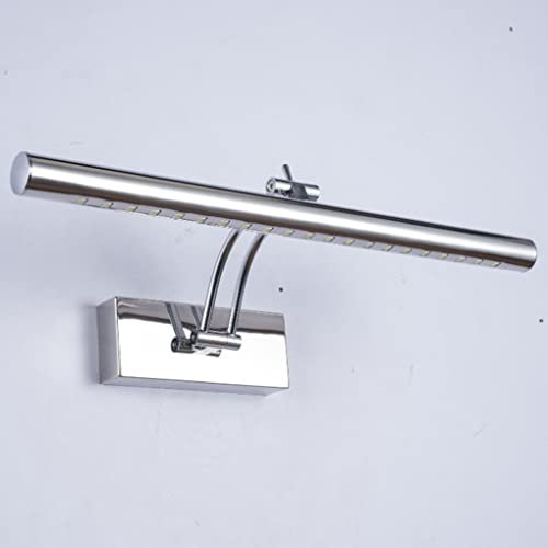 SXYSXYSXY LED Luce a specchio 40 CM Lampada da bagno Vintage ▾ 5W Bianco freddo 6000 mila Regolabile Luce a specchio Lampada a specchio Impermeabile Luce per il trucco Luce dell'immagine,Argento