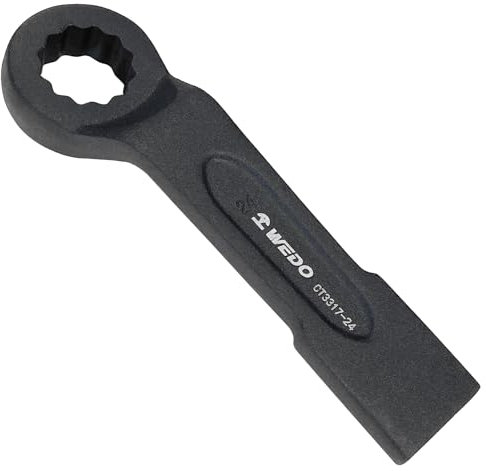 WEDO Schlag-Ringschlüssel,Gekröpfter Schraubenschlüssel,Ringschlüssel,Schlagschrauber,40 Chrom-Vanadium-Stahl Schraubenschlüssel,SW 60mm,Länge 317mm,Schraubenschlüssel,Schwarz,Korrosionsbeständig