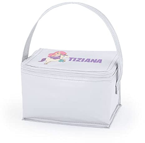 Borsa Termica in Pvc Capienza 6 Litri Personalizzata col Tuo Nome Portapranzo Idea Regalo Compleanno Natale contenitore portapranzo bambini ragazzi Scuola Asilo Elementari Medie Ufficio porta merenda