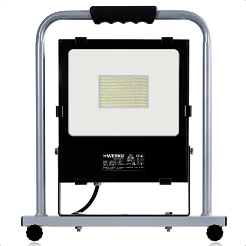 Werku WK403210, Projecteur LED Lumière Travail, Qualité Professionnelle, Puissance 100 W, Protection IP65, Technologie SMD, Luminosité 9000 LM, Portée Faisceau 40 M