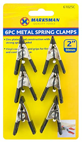 Pack of 12 Metal Spring Clamps 2 - Fast & Smooth Opening, Tight Closing, Clips, Anti Slip | Hand Tool, Perfect for DIY Jobs | Suitable for Tarpaulin, Camping, Woodworking, DIY, Modelling, Craftwork