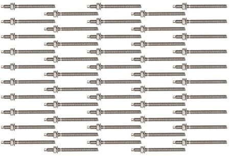 Isolbau Ankerstange aus A4 Stahl M10 x 130 mm - 50 Stück ETA Zulassung Gewindestange Verbundanker mit Mutter & Unterlegscheibe Schwerlast-Anker Schwerlast-dübel