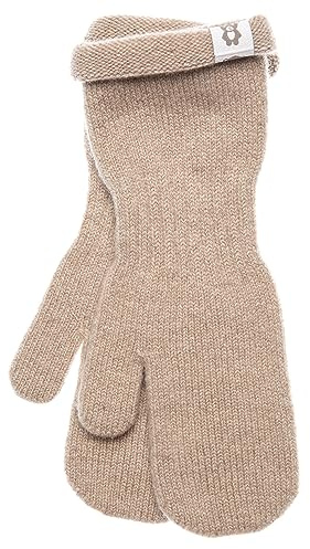 KNITAS Einlagige Strickhandschuhe aus Wolle für Baby Kleinkind Kinder, Winter Warme Gestrickte Handschuhe für Jungen, Mädchen 0,5-5 Jahre, in der Farbe Rosa, Beige - Größe 3-5