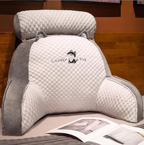 Sofa-Armlehnen-Positionierungsrolle, Bett-Kopfteil, Relax-Kissen mit Nackenstütze, Rückenlehne, Lesekissen, Verwendung in Tatami, Spielzimmer, Erkerfenster (70 x 50 x 25 cm, Husky-A)