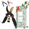 NickyPicky Secateurs Heavy Duty- Precise Pruning Power with Bypass Titanium, Pruning Shears - Ergonomic Soft Handle, Easy Lock, & High Carbon Steel - Pruners for Gardening - Garden Shears - Black