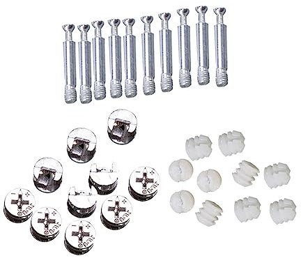 Gatuida 24sets Fastening Connectors Cam Lock Fittings Furniture Connector Fixing Screws Cabinet Furniture Bolt Dowels Kit for Assembling