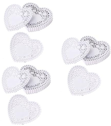 Cabilock 750stücke Herzförmige Papier-doilies Ölresistente Unterlagen Für Kuchen Desserts Und Hochzeiten Dekorative Tischsets Für Kreative Bastelprojekte Und Feiern