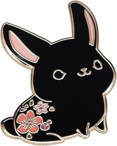 xutao Chinesisches Tierkreiszeichen Kaninchen Emaille Anstecknadel Cartoon Kaninchen tragen Blumen Brosche Abzeichen Schultasche Kleidung Dekoration Geburtstag Geschenk für Kinder Frauen