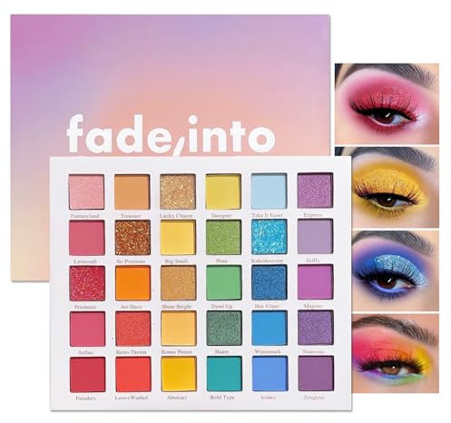 30 Farben Lidschatten Palette, Glitzer Schimmernde Matte Textur Eyeshadow Palette Hohe Farbwiedergabe Augen Make-Up, Bunt Neonfarbenes Feines Pulver Lidschattenpalette, Make Up Paletten Für Frauen