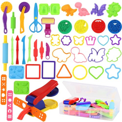 Hanmulee 44-teiliges Knetwerkzeug-Set für Kinder