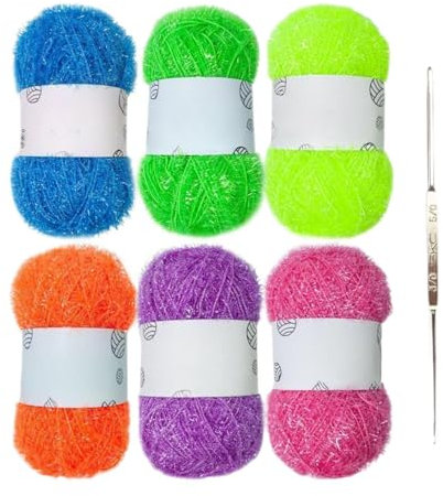 LOVIVER Scrubby Yarn Dishcloth Thread Reusable Handwoven Easy Carrying Dish Towel Thread Hand Knitting Yarn for Dishcloths Boys Girls, Type D