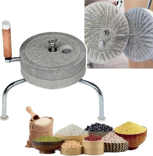 Mulino a pietra，Mulino per cereali Macinino da caffè for farina di frumento, macinacaffè a pietra, mulini domestici a umido e a secco for latte di soia umido, succo di mais e fagioli(Diameter 32cm(12
