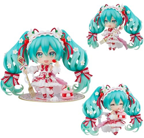 Jiumaocleu Miku Action Figure 10 cm Mini Anime, personaggio Miku mobile con accessori testa può essere sostituibile, simpatico regalo da collezione fatto a mano per i fan