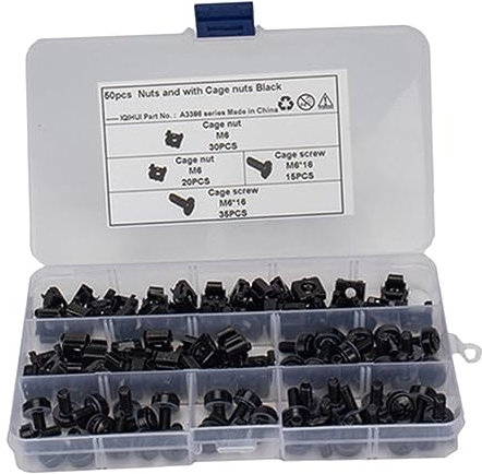 JECOMPRIS 1set Viti e Dadi Gabbia Per Montaggio Rack Di Viti e Dadi Carbonio Placcato Resistente Alla Corrosione Per Armadi Server e Chassis