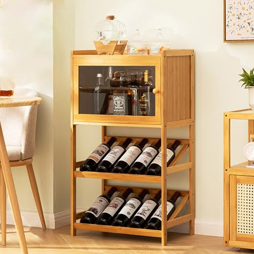 MDDKOP Botellero de bar independiente, Estantes de exhibición para vinos de niveles, 3/4 capa mueble vinoteca Estable y duradero Fácil de montar Ideal para Cocina, Bar, Salón, Comedor, Bodegay Sótano(