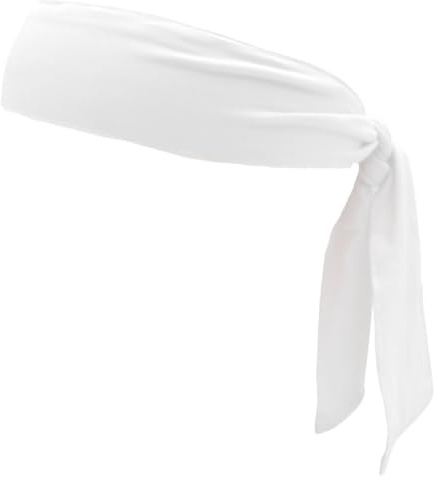 MDSTYLE Bandana-Stirnband für Damen und Herren, Haar-Accessoires, Paisleymuster und einfarbig, Schweißband für Sport, Workout, Haarband, Weiß – einfarbig, Eine Größe passt meistens