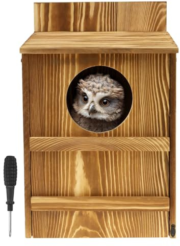 Caja de anidación de madera hecha a mano con tornillos de montaje, kit de construcción de madera para pájaros al aire libre, 92 x 48 x 22,8 cm