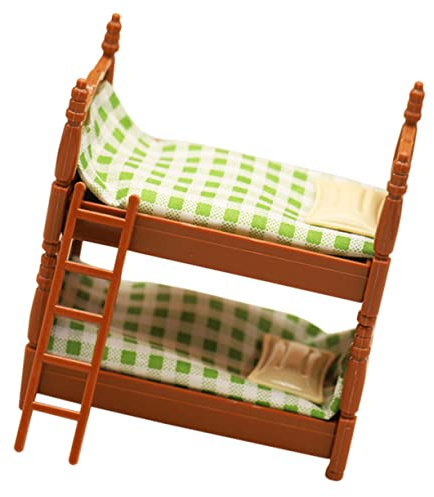 Warmhm 1 Satz puppenhaus doppelbett Kinderspielzeug Mini- kinderzimmer zubehör puppenbett etagenbett cot Puppenhausmöbel Requisiten Puppenhaus-Etagenbett- Plastik