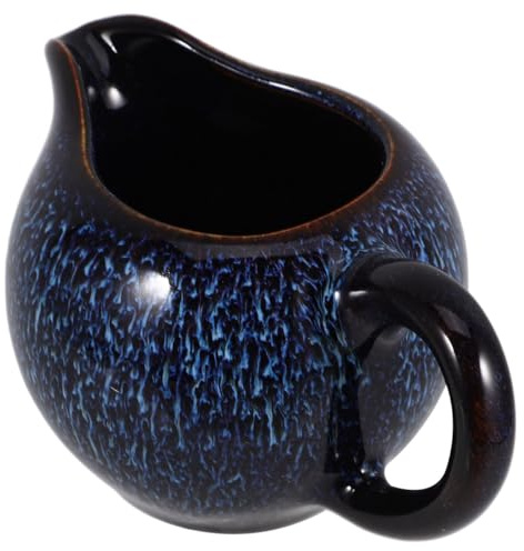 OUNONA Sauciere Aus Porzellan Mit Griff Kleiner Soßenkrug Milchkännchen Aus Keramik Für Salatdressing Sahne Essig Und Sirup Leicht Zu Reinigen 5.31 X 3.15 X 2.76 in 1 Stück