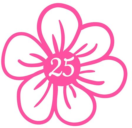 3 Pack Cute Flower Petal Wheelie Bin Stickers - Waterproof Decal - UV Resistant - Recycling Box Stick On Numbers - Custom Number - Sunflower Gifts (Pink, 18cm x 18cm (7.1 x 7.1))