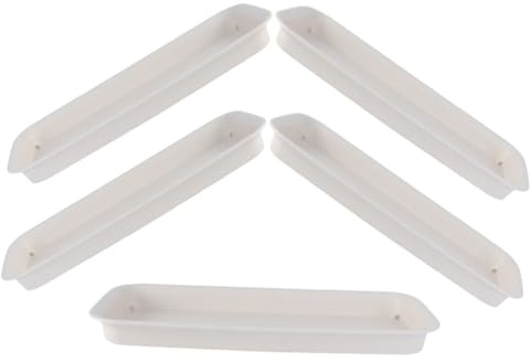 ROMISBABA 5 pièces Lot de Plateaux Rectangulaires Fuite pour Pots de Fleurs Soucoupes Durables pour Plantes Intérieur Récupérateur Eau pour Jardinières Dimensions Beige