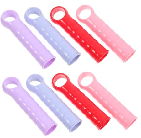 Alipis Broom Handle Grip Mop End Cap 22mm Plastic Replacement Caps 8pcs Red Purple Blue Pink for Floor Cleaning Broom and Dustpan Rod Compatible