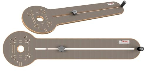 Fräszirkel Kreisschneider passend für Oberfräse DeWalt DW615 DW621 26204K 2,4cm bis 108cm inkl. Schrauben Griff drehbar Frässchablone mm Skala