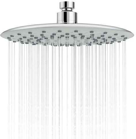 9 Zoll Duschkopf Regendusche Brausekopf Dusche Regenduschkopf mit Anti-Kalk-Düsen Wassersparender Kopfbrause Groß Einbauduschköpfe Rund Überkopfbrause Chrom