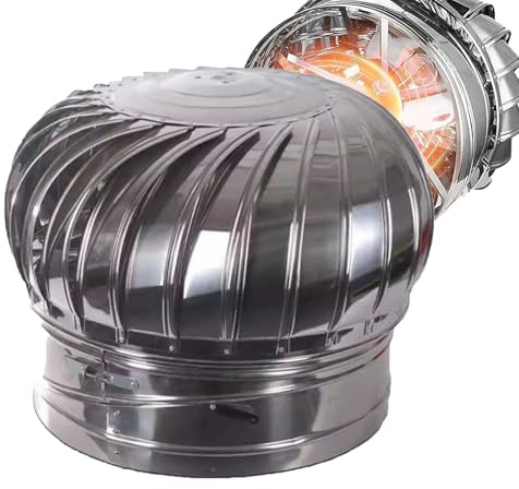 Camino Girevole, Aspiratore Comignolo Cappuccio Acciaio Inox 201, Rotante Cappello Top Canna Fumaria Cappello, Cappa Rotante Ventilatore a Turbina con Copertura 7.5cm 11cm 16cm(25cm)