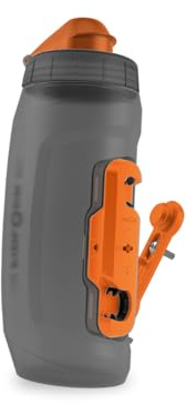 Fidlock TWIST bottle 590 + bike base Orange – 590 ml Fahrrad Trinkflasche mit magnet-mechanischem Flaschenhaltersystem, inkl. Halterung, BPA-frei & spülmaschinengeeignet