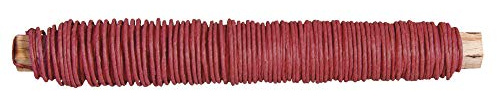 Rayher 24116287 Papierdraht, 0,55 mm ø, auf Holzwickel 50 g, ca. 20 m, Basteldraht, Papier umwickelter Draht, klassikrot