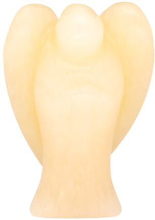 Lebensquelle Plus Engel Schutzengel aus Edelstein stehend (Orangencalcit)