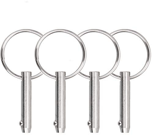 Bimini Schnellspannstifte, 4 Stück, Durchmesser 0,6 cm, Gesamtlänge 5 cm, effektive Länge 3,8 cm, Edelstahl 316